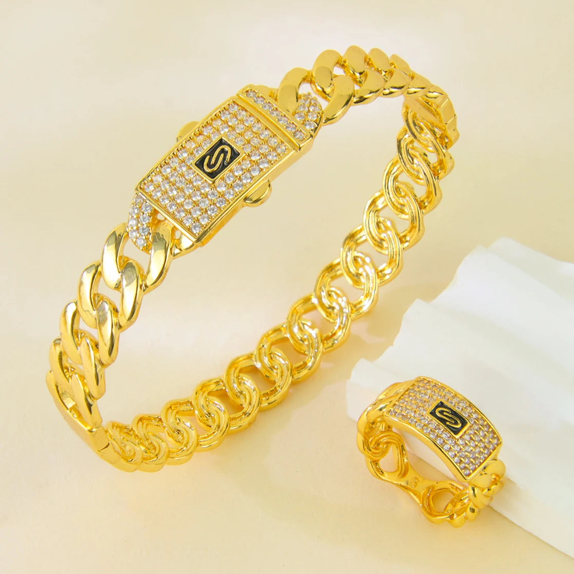Parure zirconium plaquée or 24k – Style arabe chic
