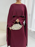Abaya cape perles Dubai – Robe modeste raffinée