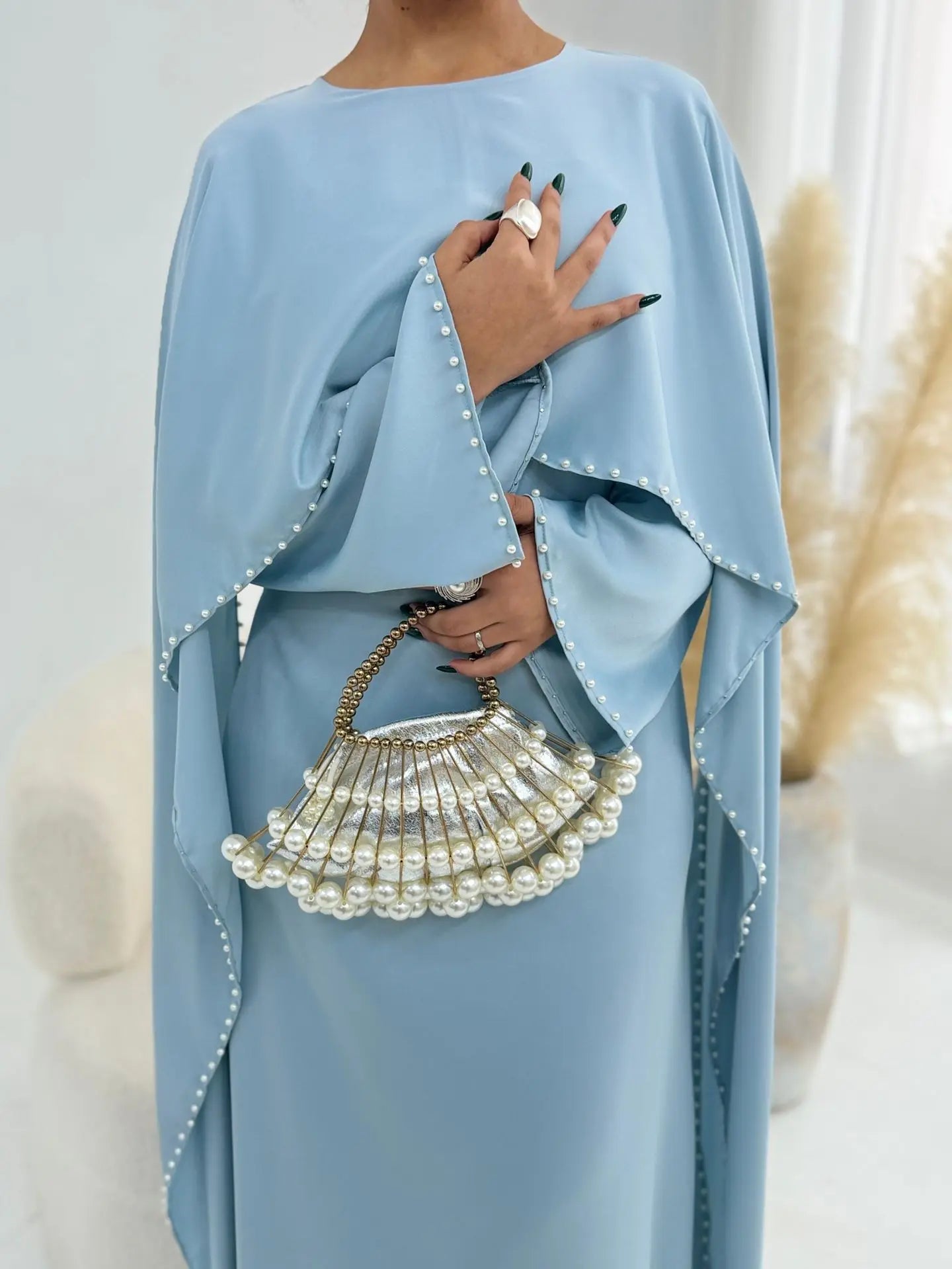 Abaya cape perles Dubai – Robe modeste raffinée