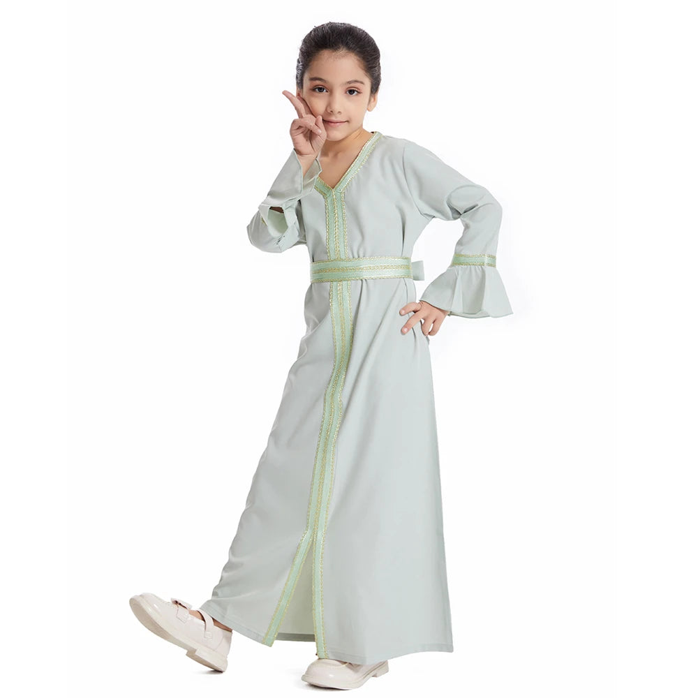 Djellaba Fille Enfant – Robe Prière Ramadan Eid
