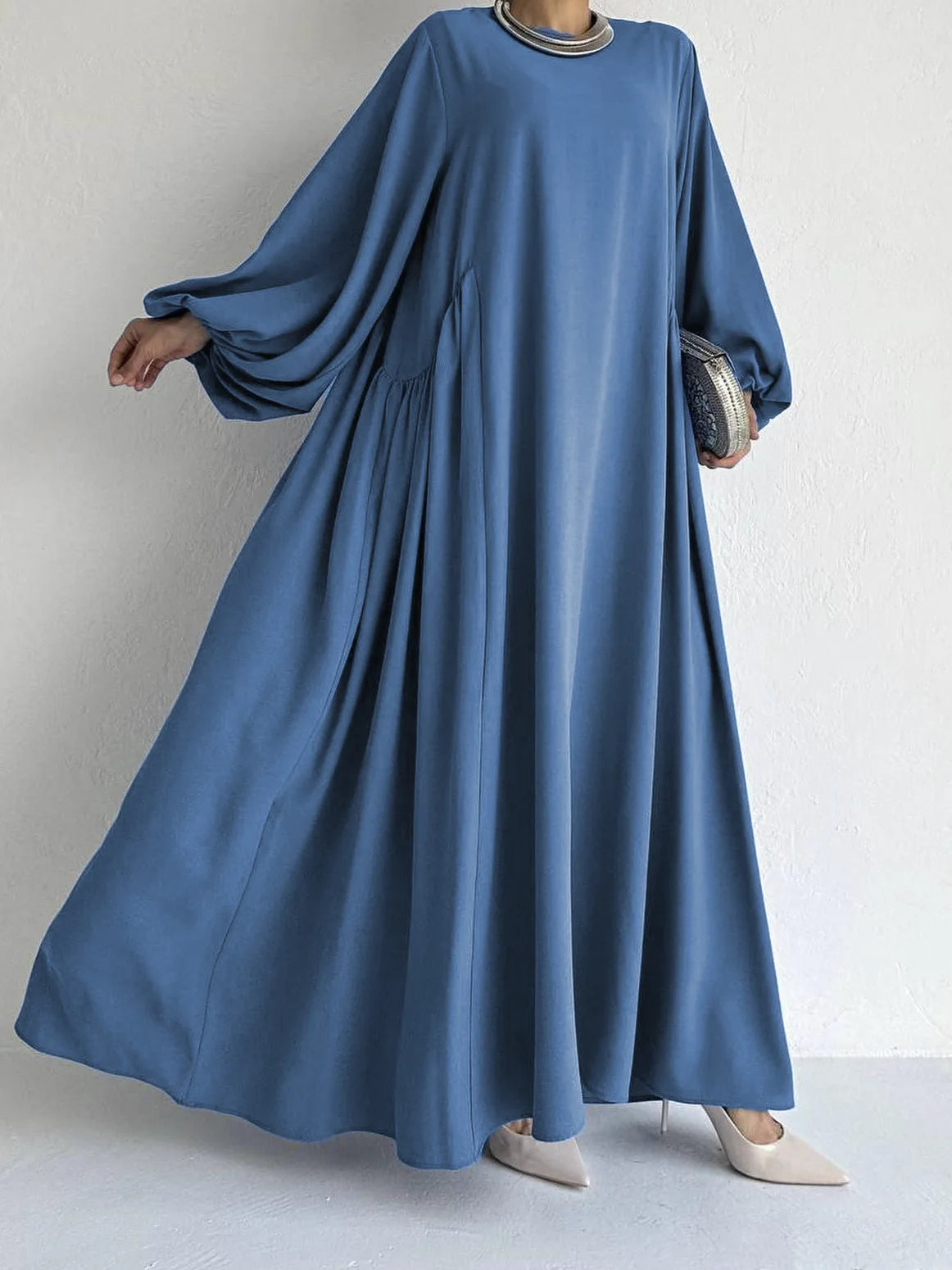 Abaya Caftan Femme Unie – Robe Maxi Casual Modest Ramadan
