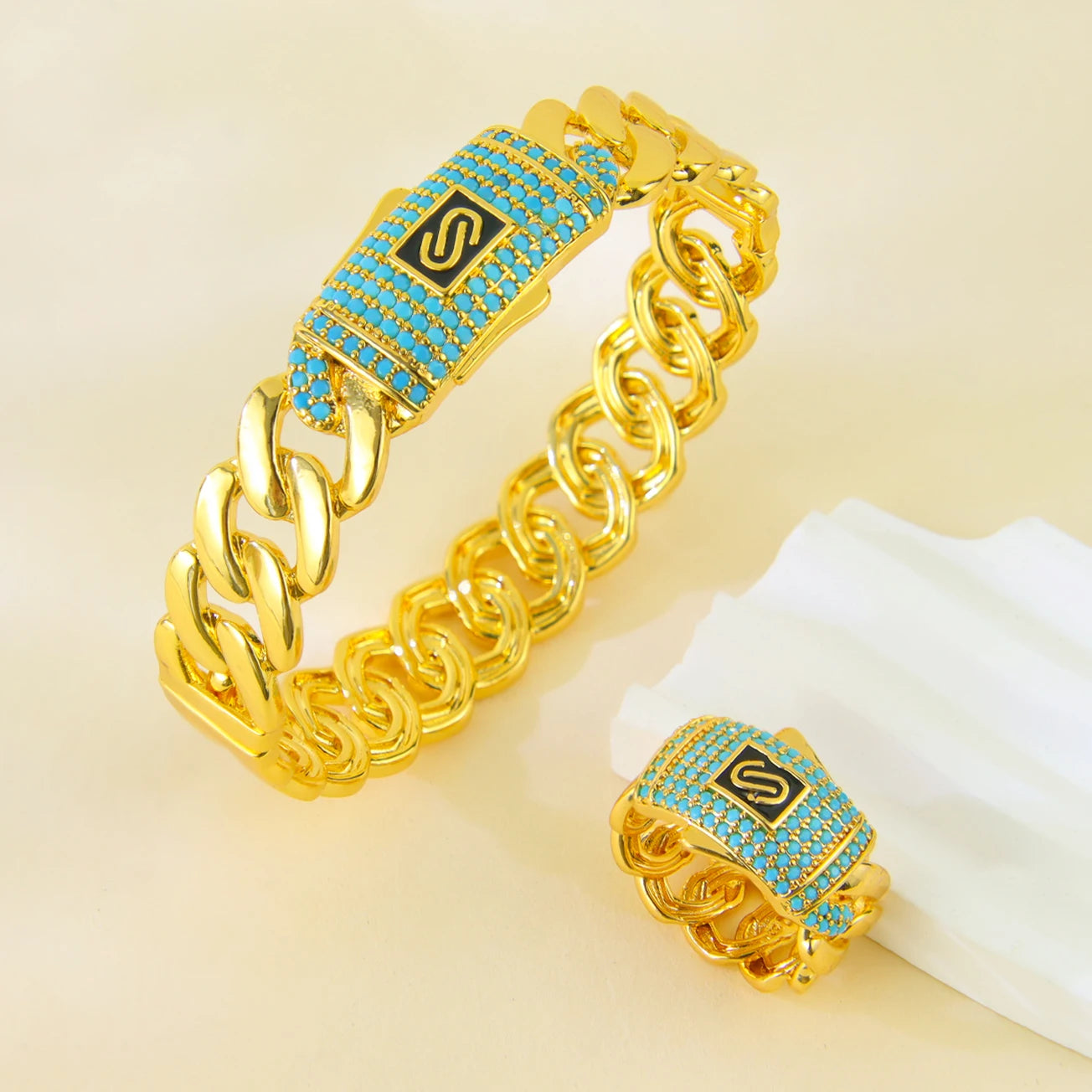 Parure zirconium plaquée or 24k – Style arabe chic
