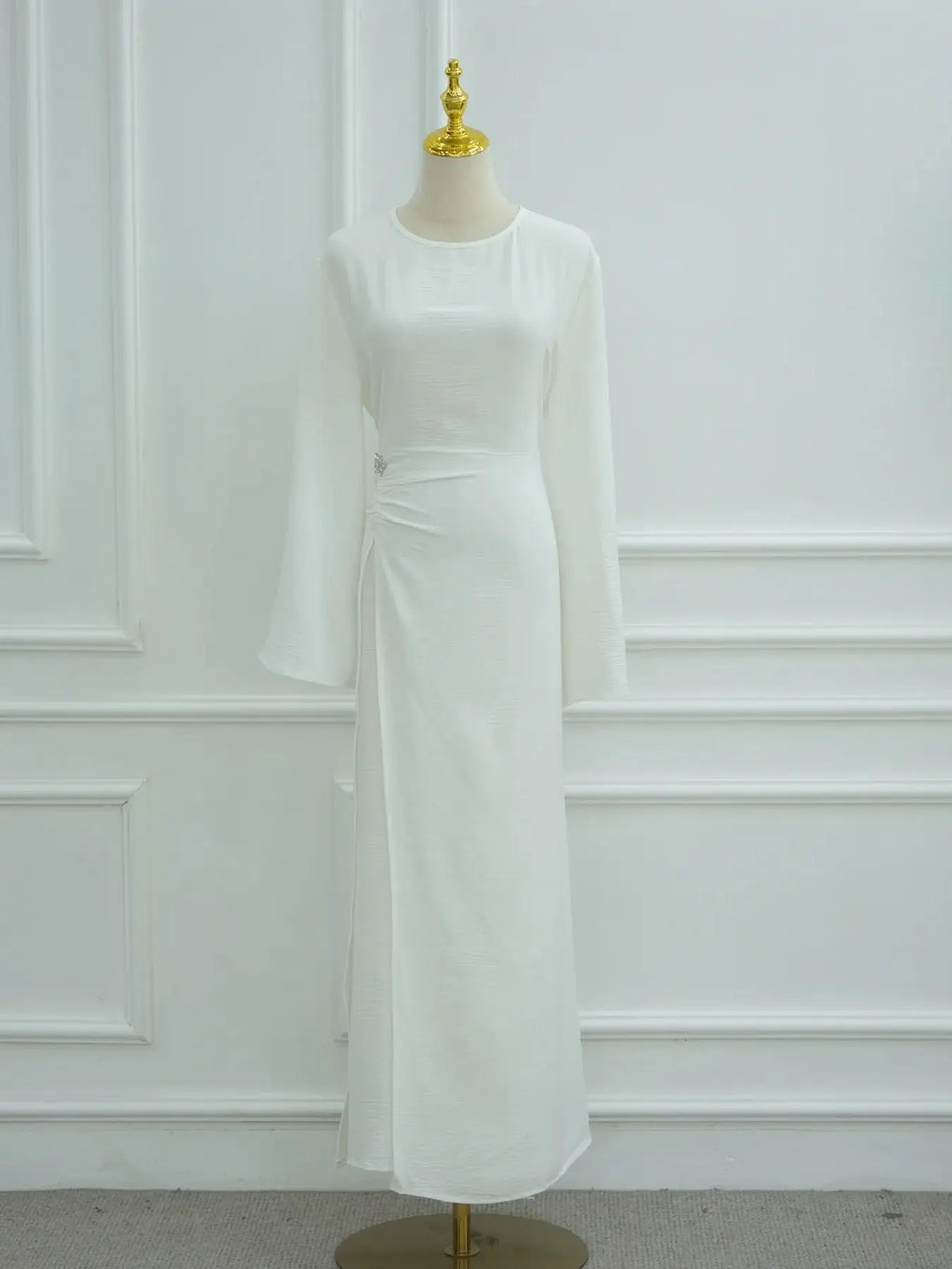 Abaya Femme Unie à Cordon – Robe Longue Modest Ramadan