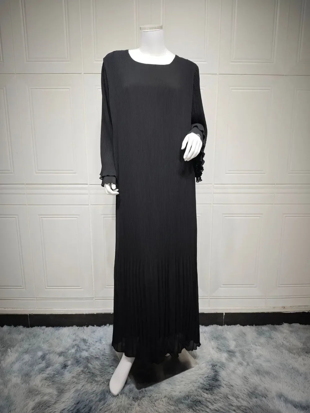 Robe musulmane manches évasées plissées – Aïd