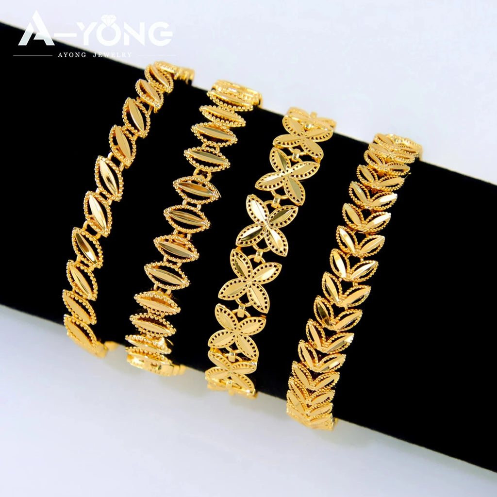 Bracelet manchette élégant plaqué or 21k – Dubai