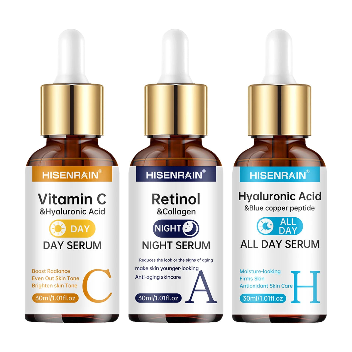 Duo sérum Vitamine C + Rétinol + Acide hyaluronique