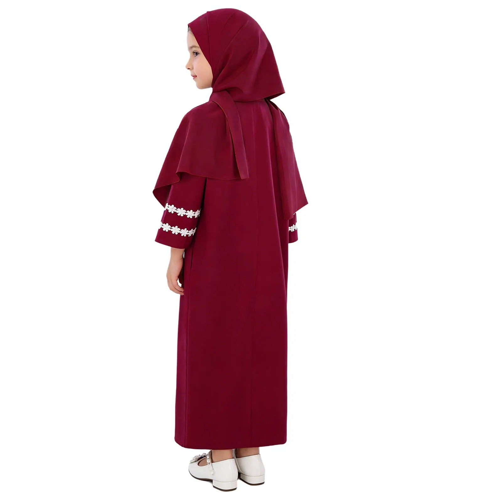 Abaya Fille avec Hijab – Robe Zippée Ramadan Eid