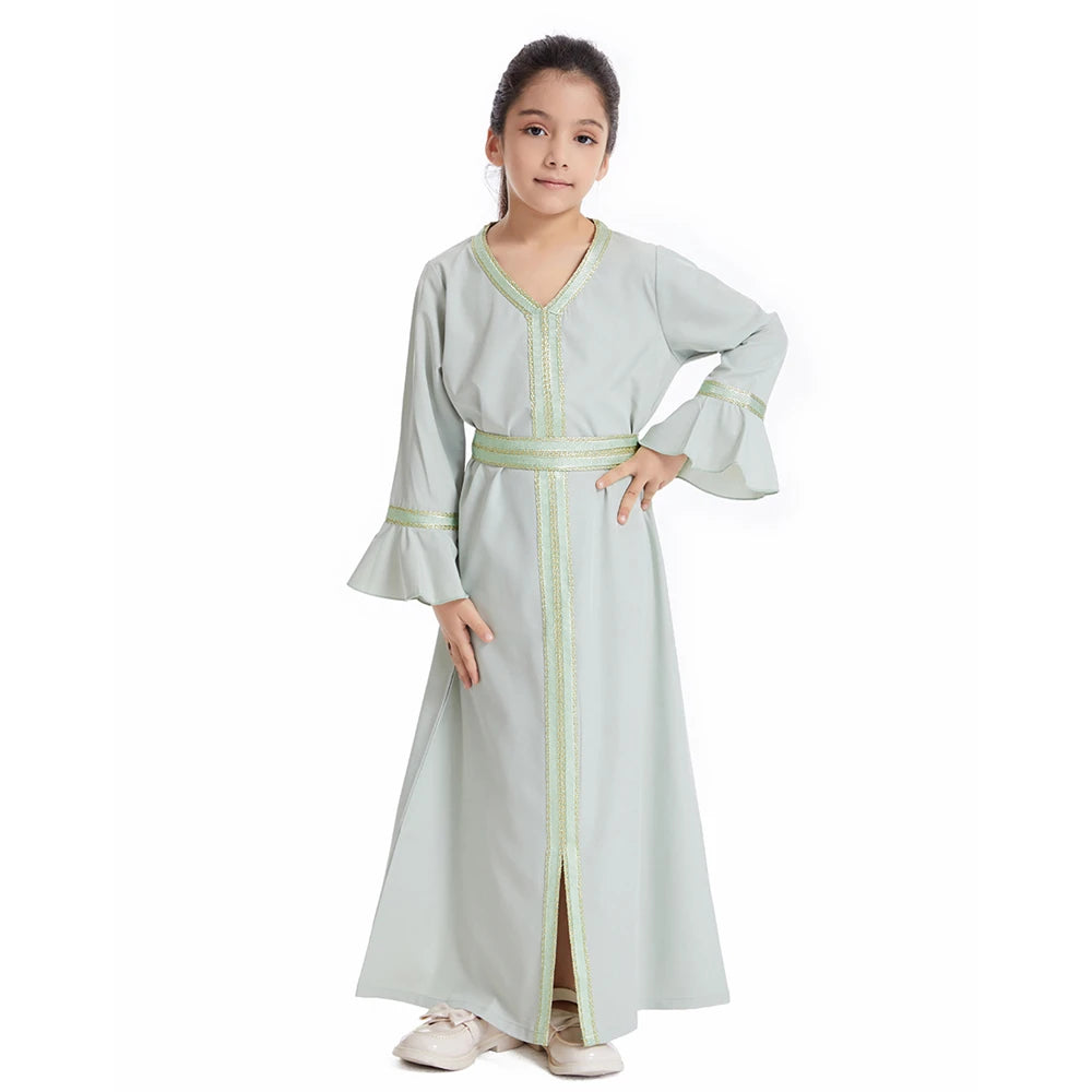 Djellaba Fille Enfant – Robe Prière Ramadan Eid