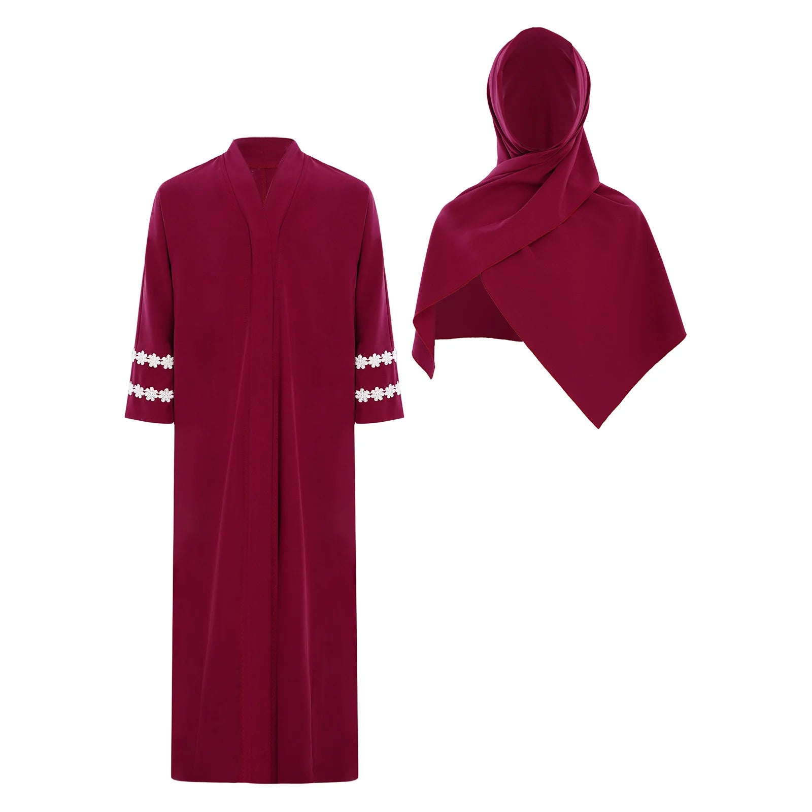 Abaya Fille avec Hijab – Robe Zippée Ramadan Eid