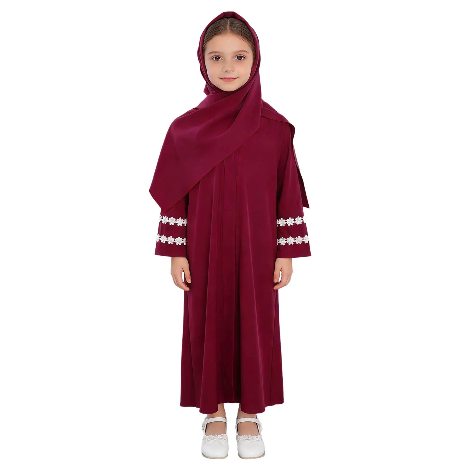 Abaya Fille avec Hijab – Robe Zippée Ramadan Eid