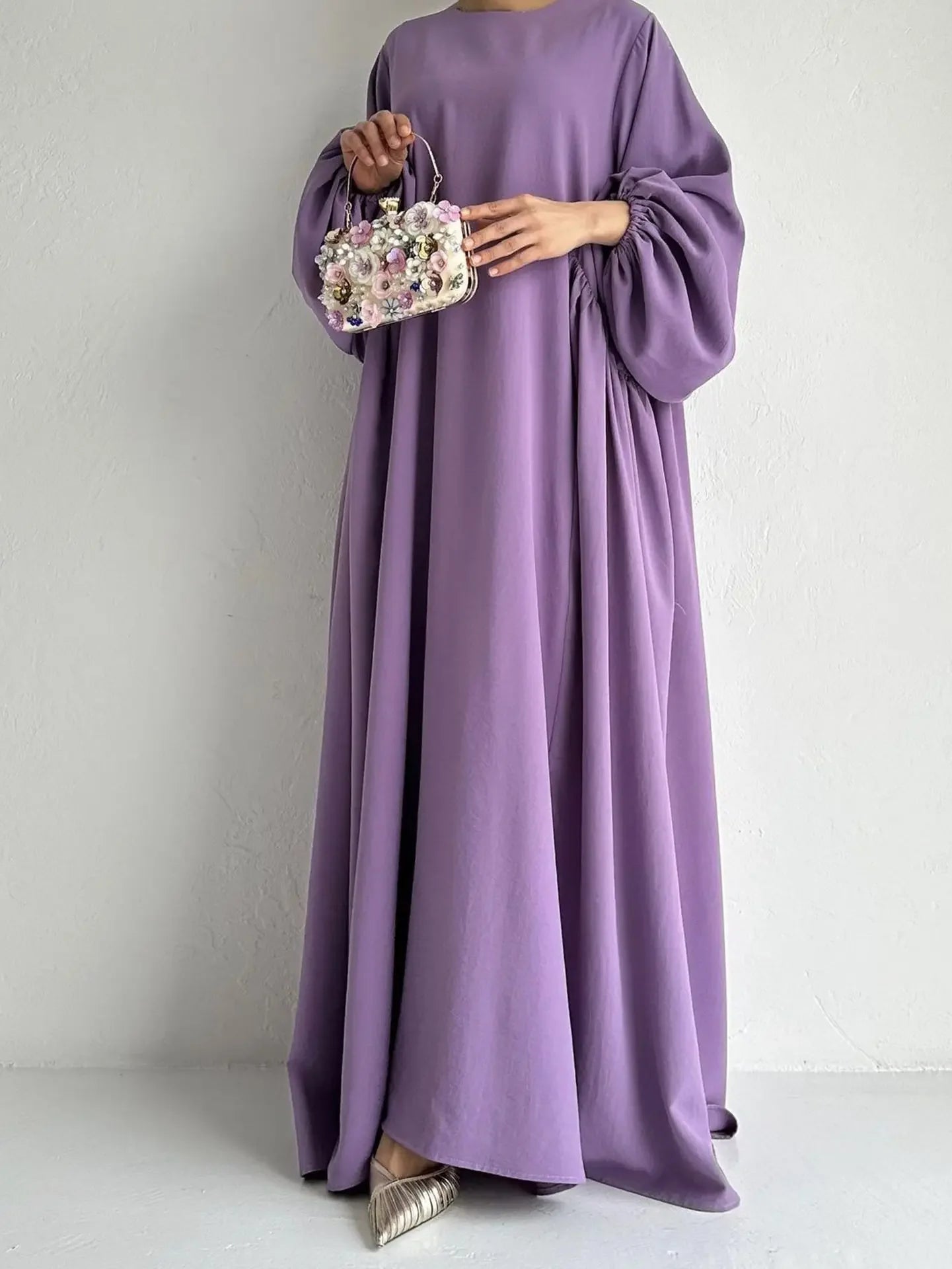 Abaya Caftan Femme Unie – Robe Maxi Casual Modest Ramadan