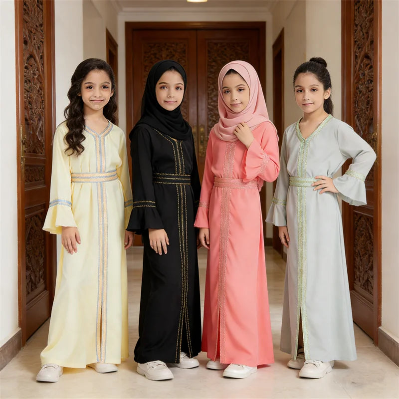 Djellaba Fille Enfant – Robe Prière Ramadan Eid