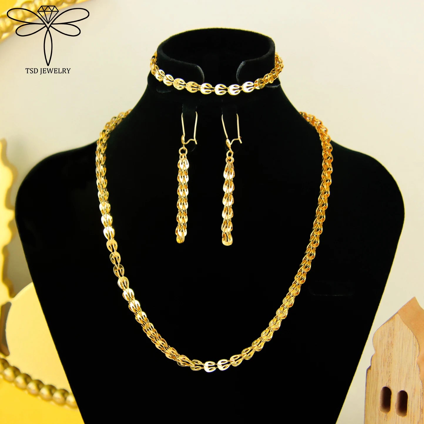 Parure de mariée plaquée or 21k – Style Dubai