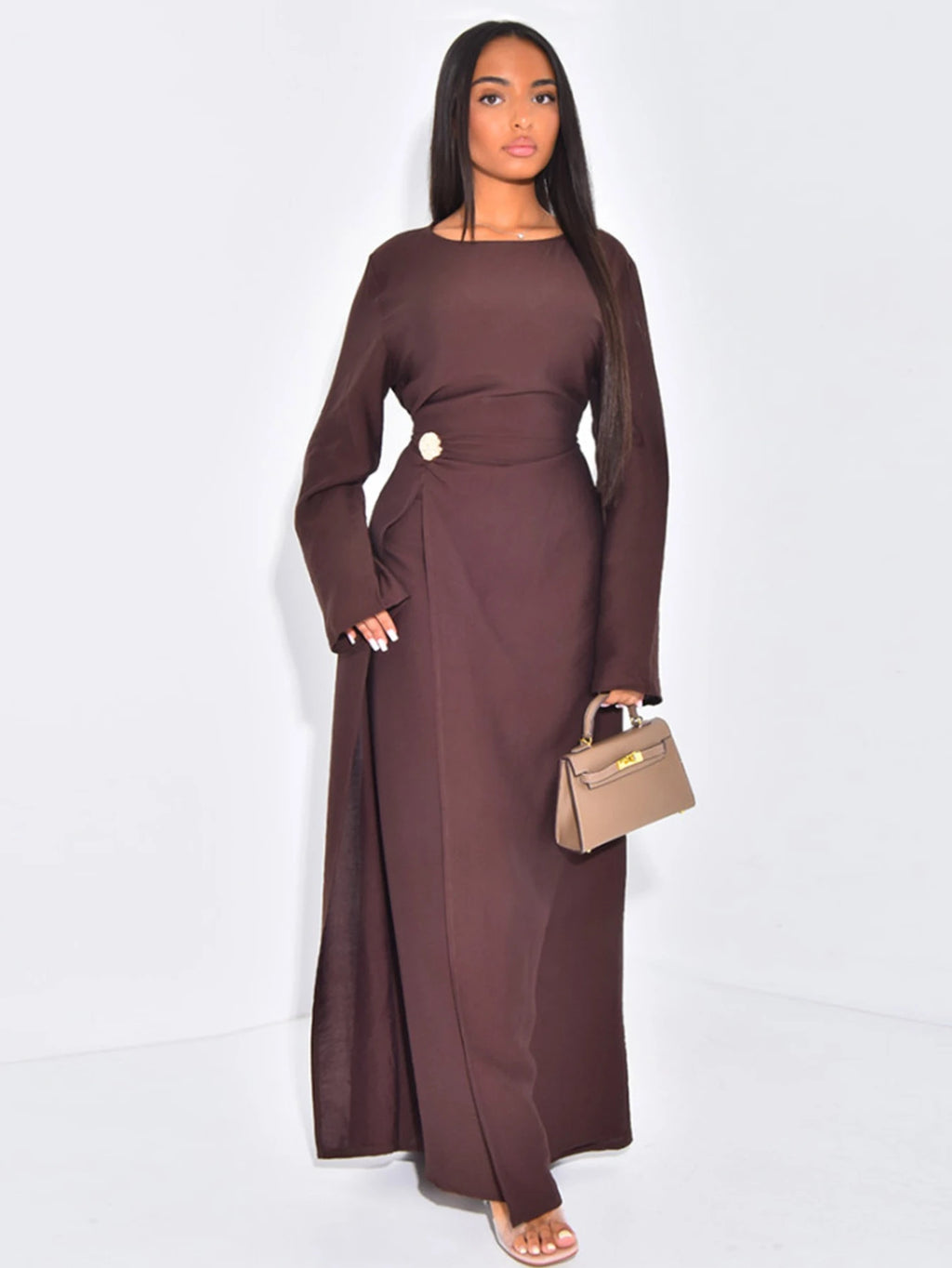 Abaya unie modeste – Tenue Aïd élégante