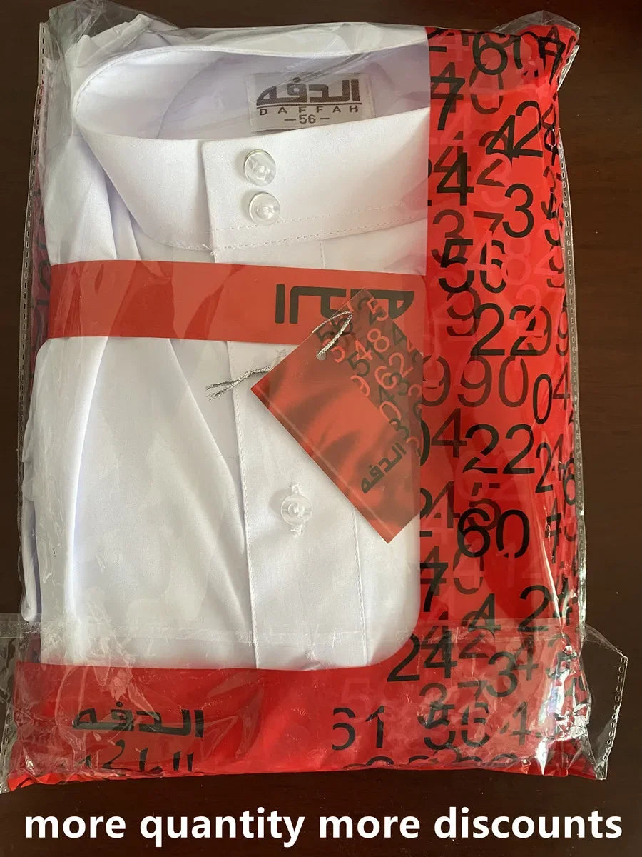 Qamis Homme Uni – Kaftan Jubba Islamique avec Bonnet