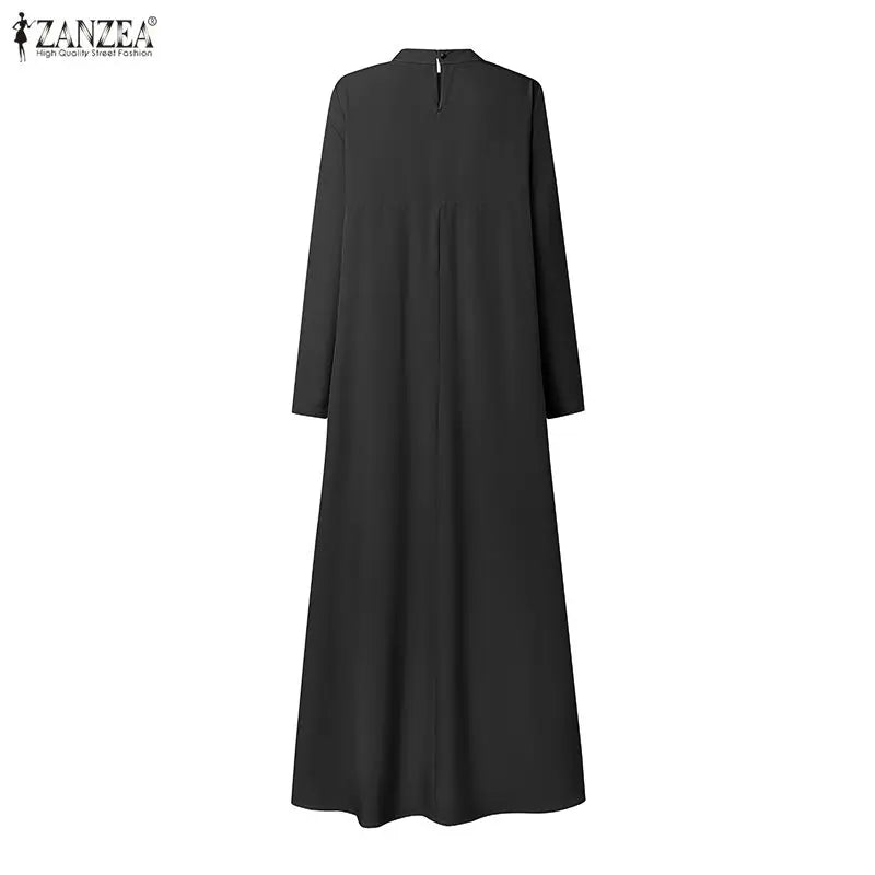 Abaya Femme Élégante Manches Longues – Robe Kaftan à Volants