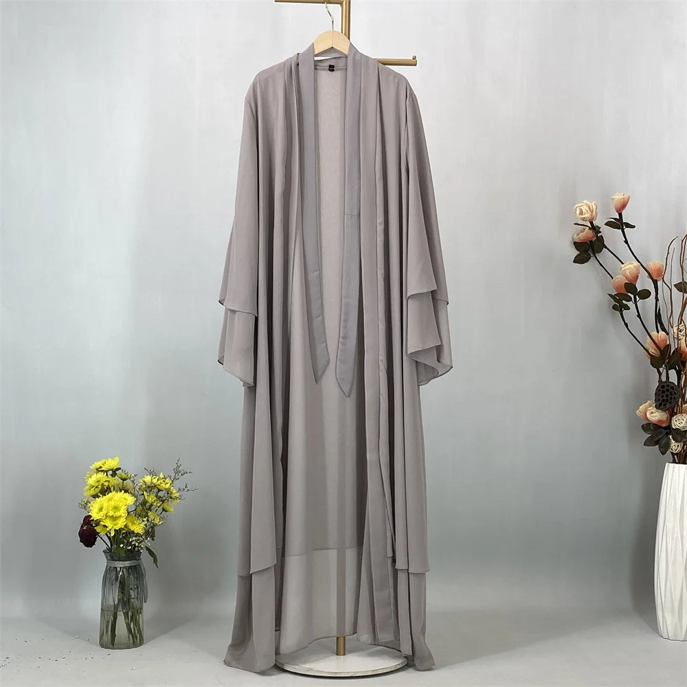 Abaya ouverte en mousseline – Style Kebaya