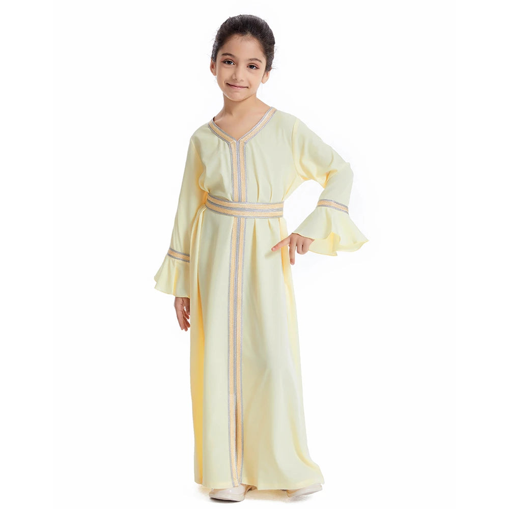 Djellaba Fille Enfant – Robe Prière Ramadan Eid