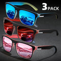 Lot de 3 lunettes carrées polarisées dégradées
