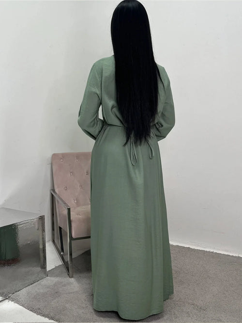 Abaya unie modeste – Tenue Aïd élégante