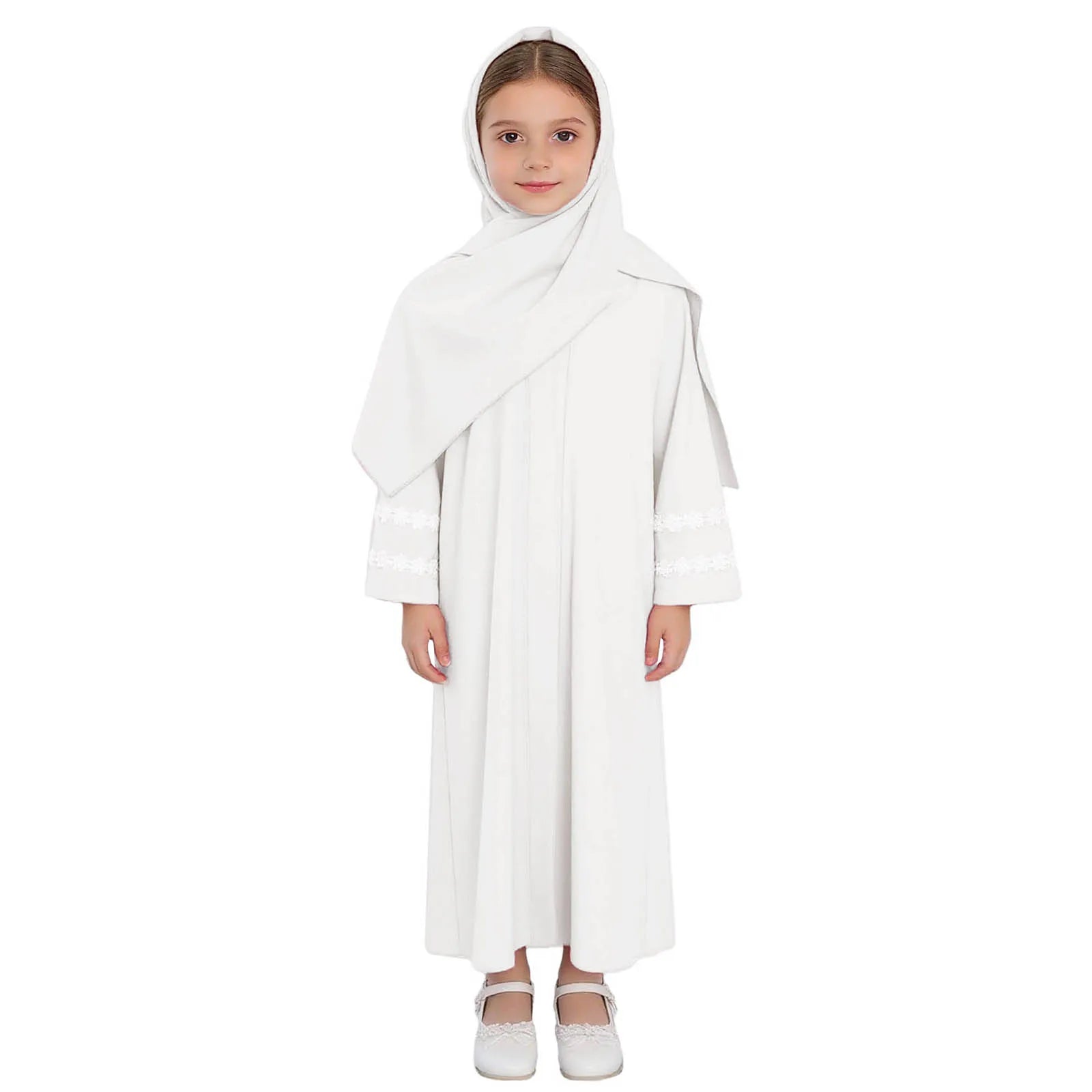 Abaya Fille avec Hijab – Robe Zippée Ramadan Eid