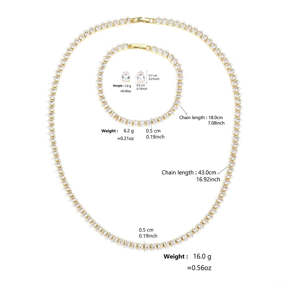 Parure collier & boucles d'oreilles zirconium AAA – Mariage