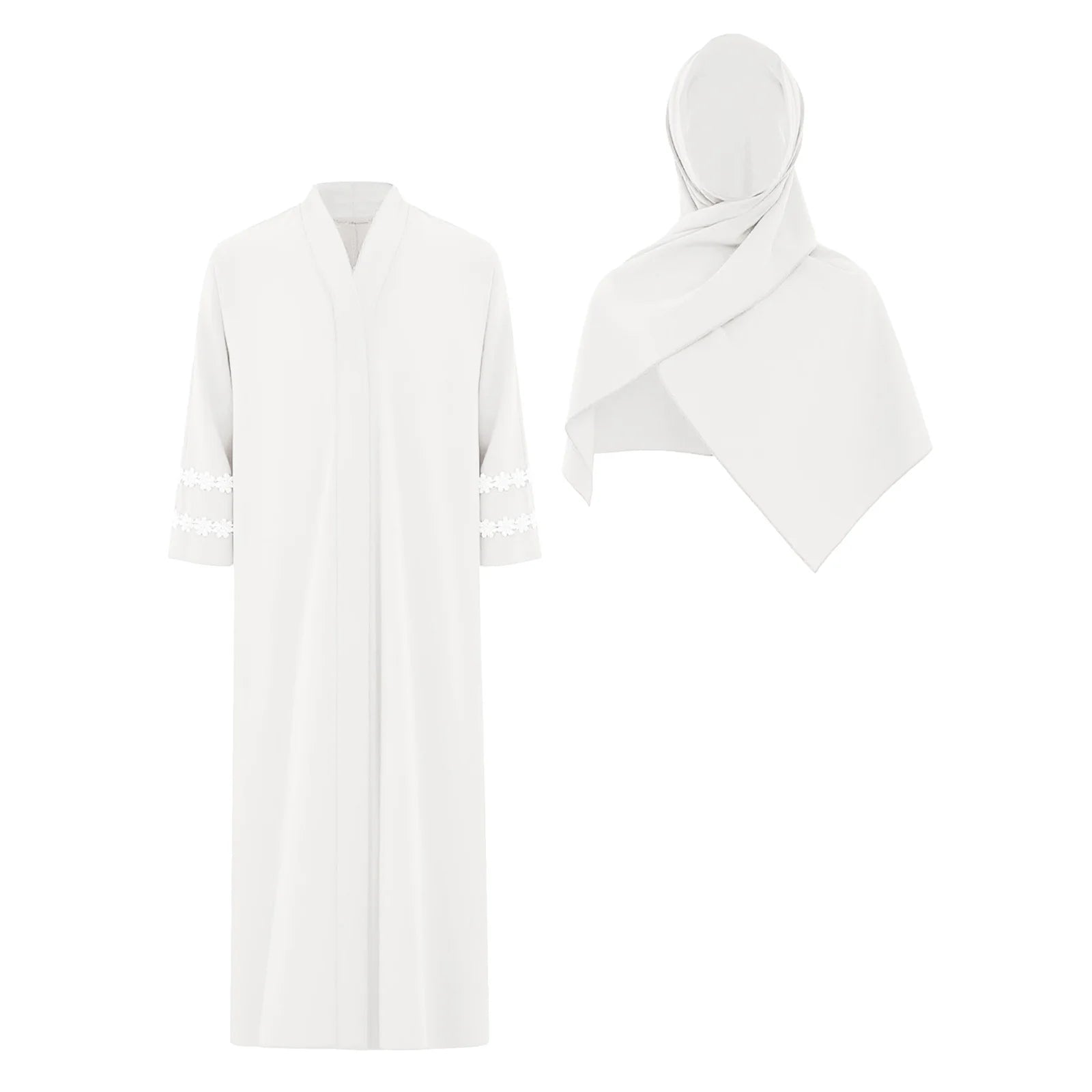 Abaya Fille avec Hijab – Robe Zippée Ramadan Eid