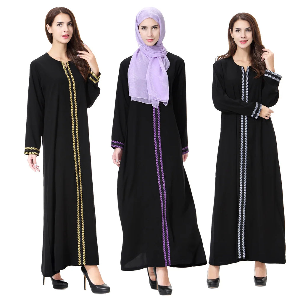 Abaya Femme Élégante Dentelle Brodée – Kaftan Marocain Soirée