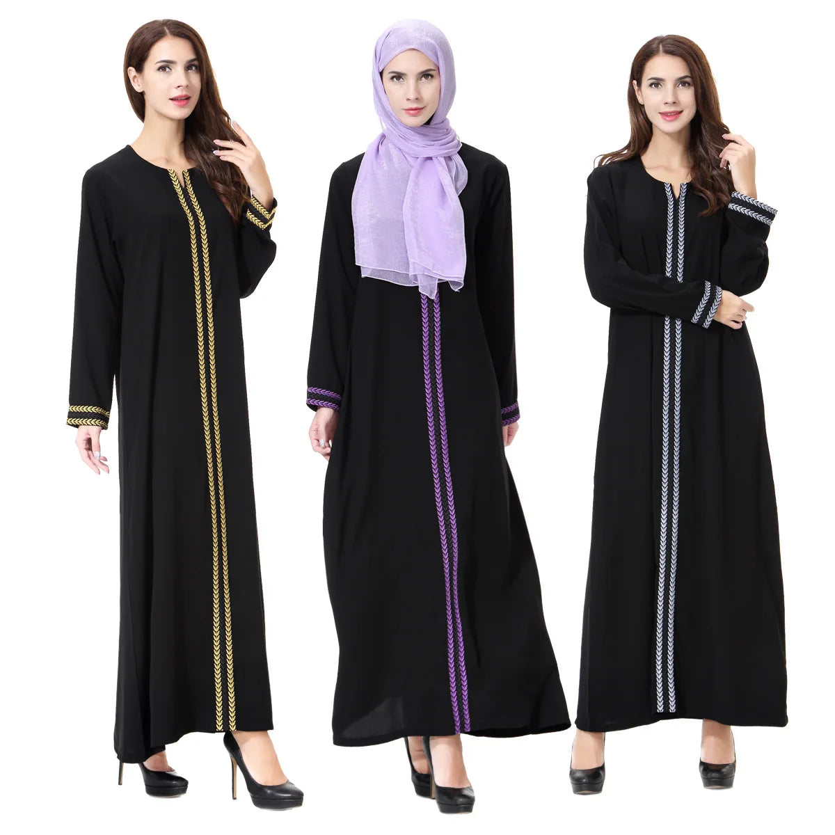 Abaya Femme Élégante Dentelle Brodée – Kaftan Marocain Soirée