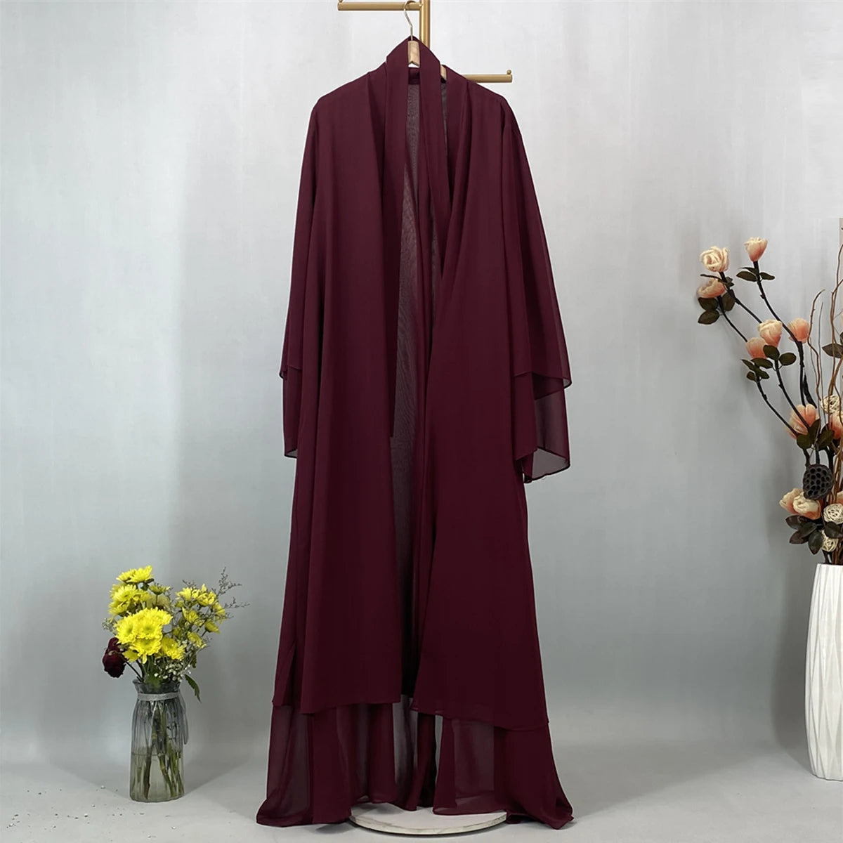 Abaya ouverte en mousseline – Style Kebaya