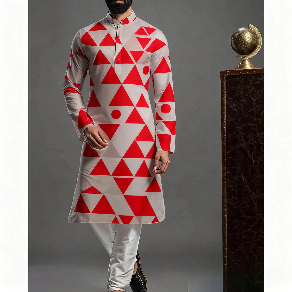 Jubba Thobe Homme Imprimé – Robe Longue Islamique Style Kimono