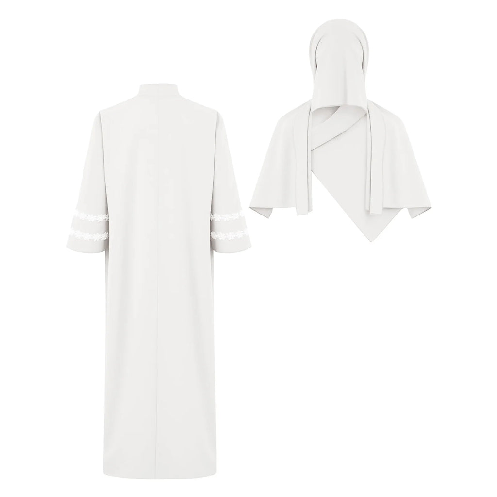 Abaya Fille avec Hijab – Robe Zippée Ramadan Eid