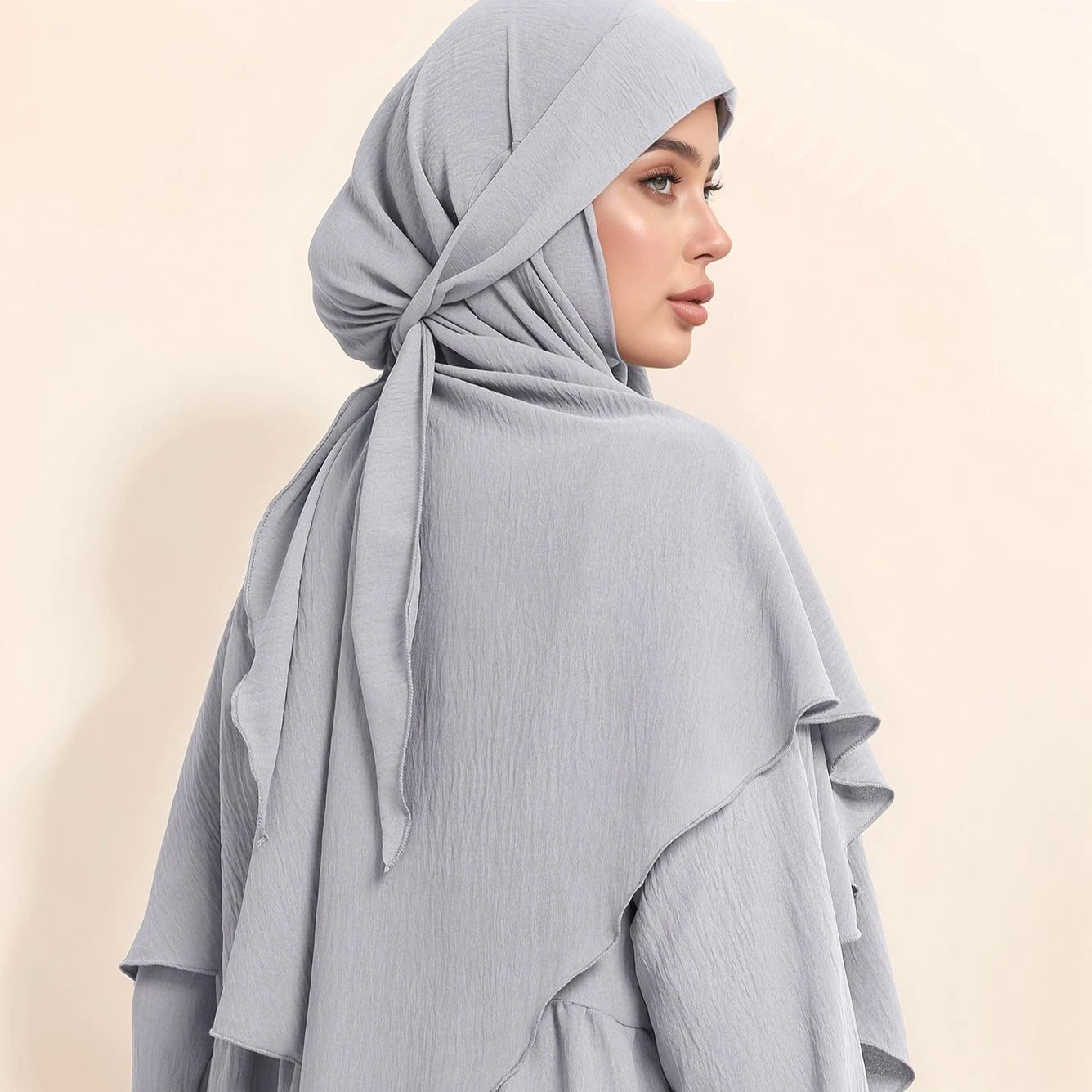 Voile long élégant avec attache – Couvre-chef musulman