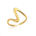 Bague ouverte réglable acier inoxydable – Plaquée or 18k