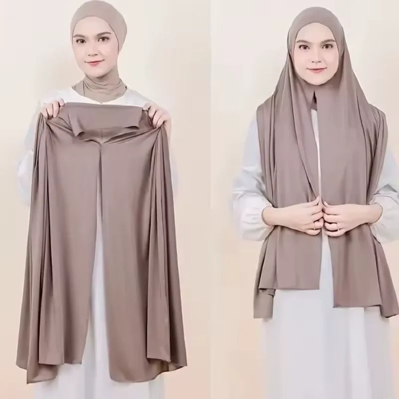 Hijab Instant Femme – Grand Châle Jersey Léger Ramadan