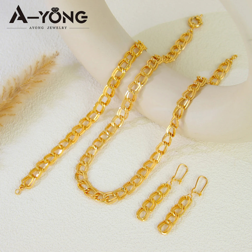 Collier imposant plaqué or 21k – Style punk oriental