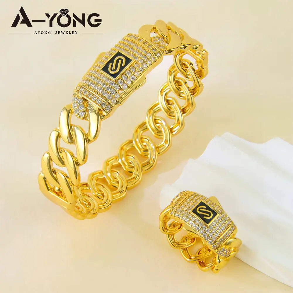 Parure zirconium plaquée or 24k – Style arabe chic