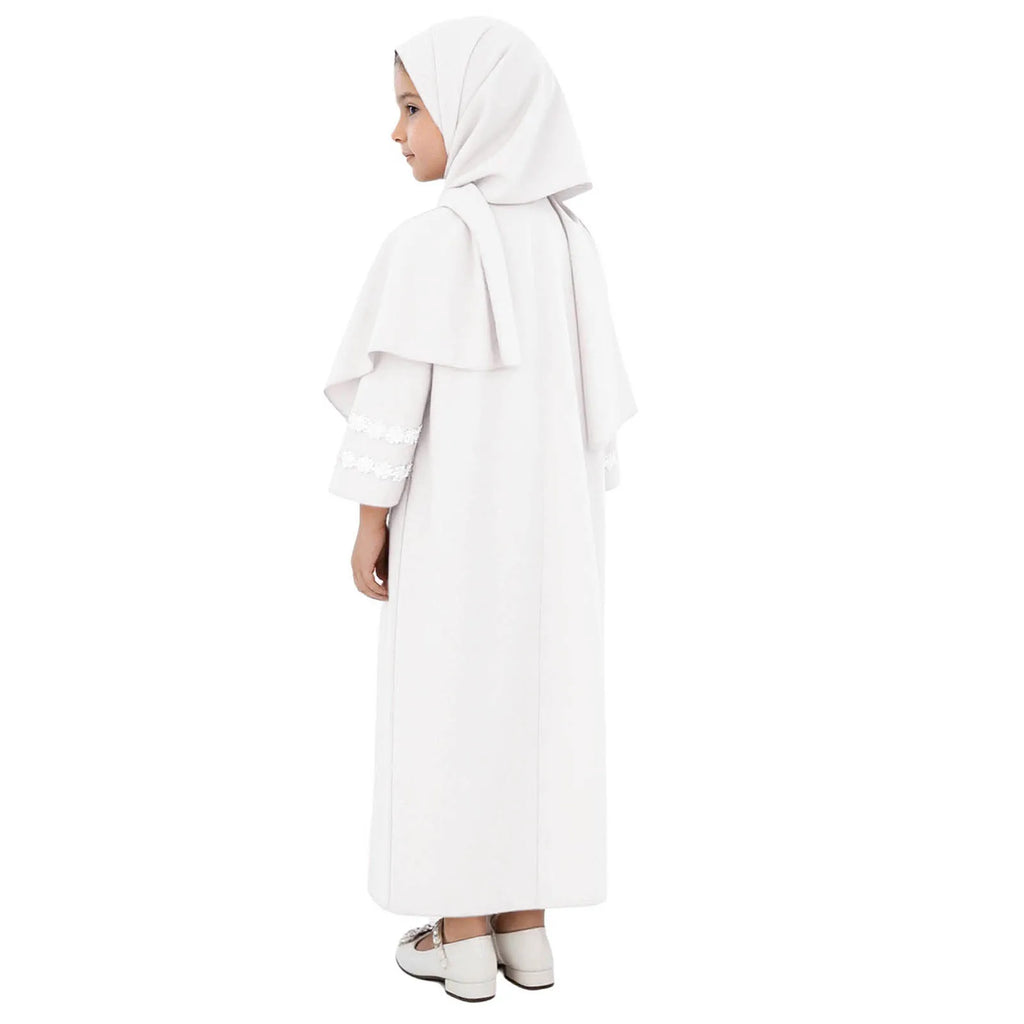Abaya Fille avec Hijab – Robe Zippée Ramadan Eid