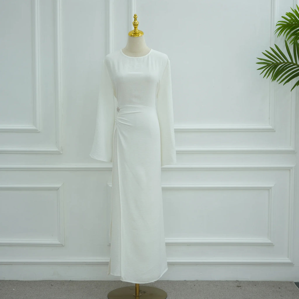 Abaya Femme Unie à Cordon – Robe Longue Modest Ramadan