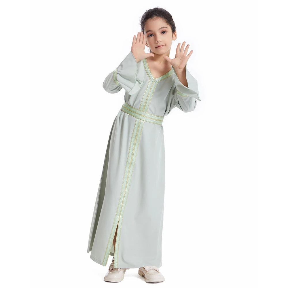 Djellaba Fille Enfant – Robe Prière Ramadan Eid