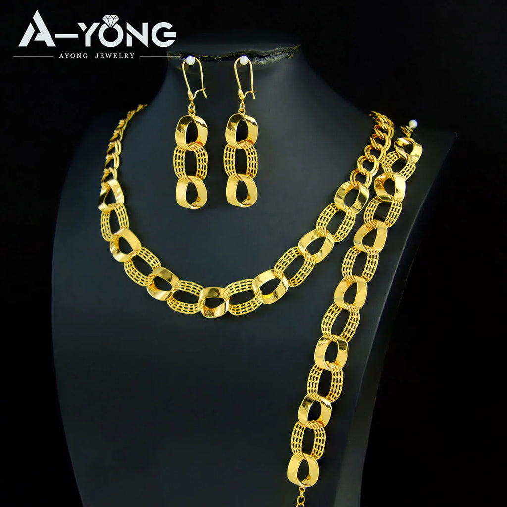 Collier imposant plaqué or 21k – Style punk oriental
