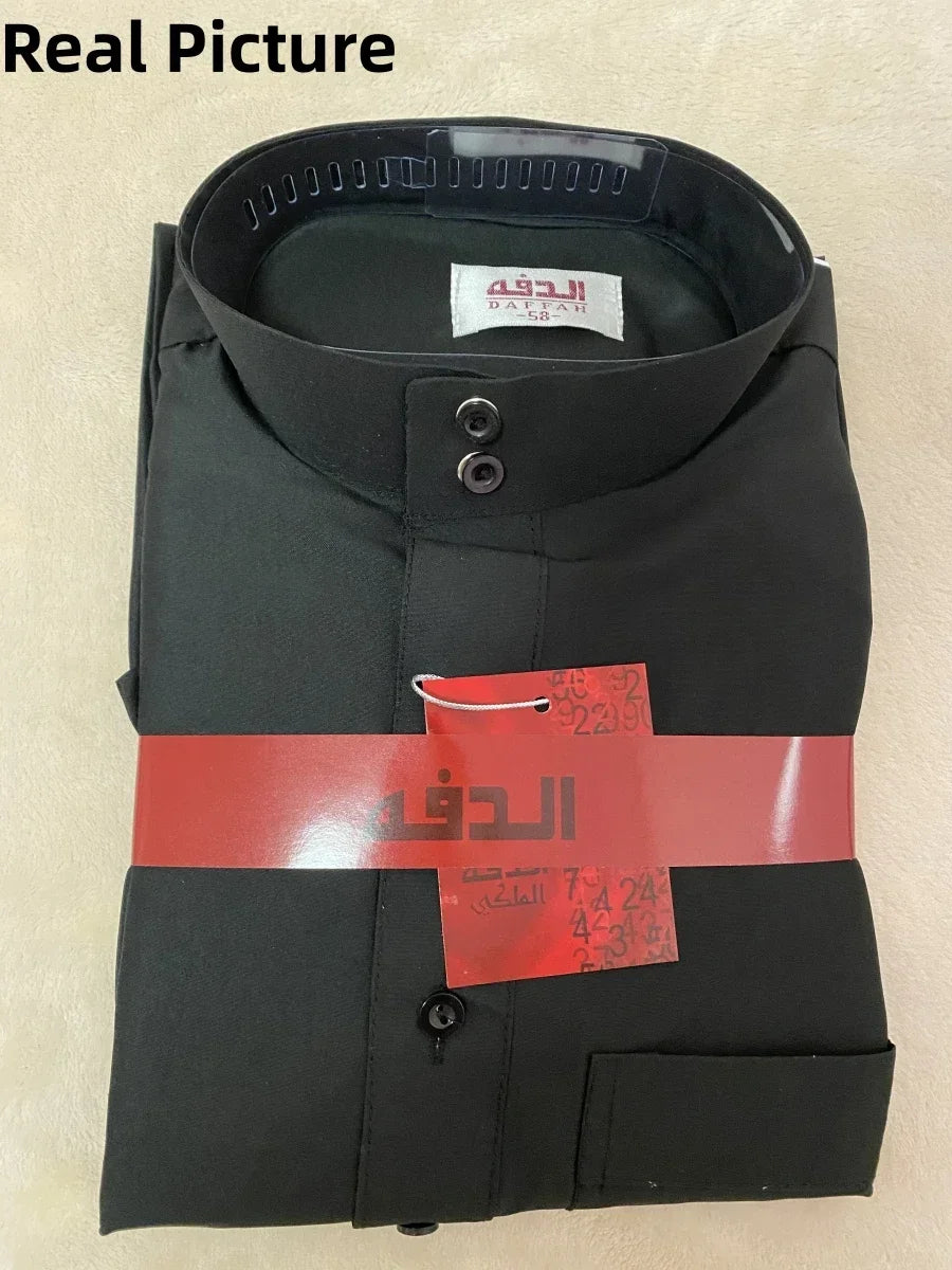 Qamis Homme Uni – Kaftan Jubba Islamique avec Bonnet