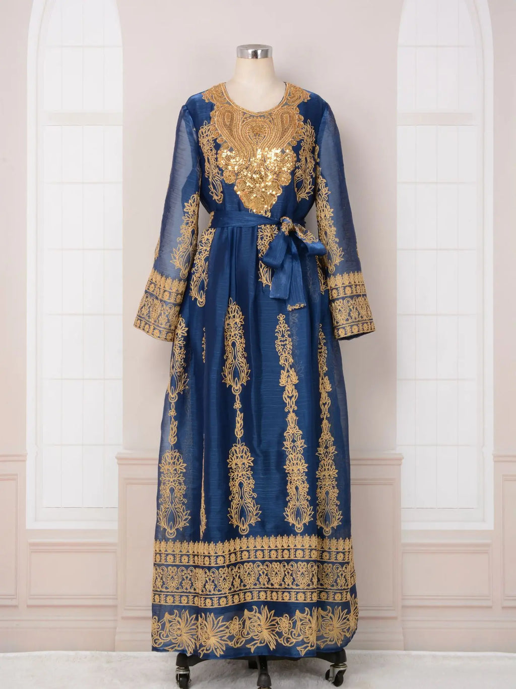 Abaya Femme Élégante Dentelle Brodée – Kaftan Marocain Soirée